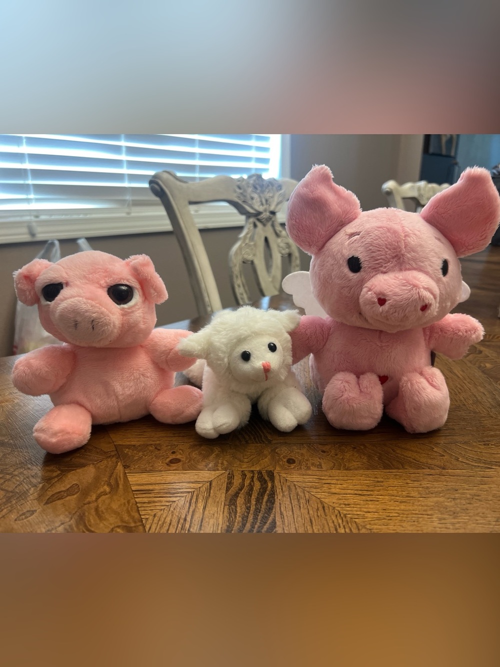 Lot of 3 plush farm animals - UNIPAK DESIGNS  7" SHEEP & PIG and HALLMARK PIG